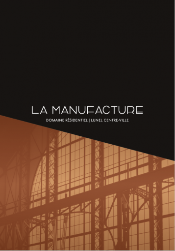 Couverture plaquette LA MANUFACTURE noir et dorée environnement industriel